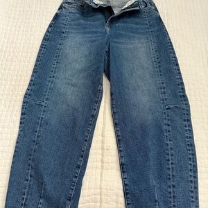 Pistola Women’s Cropped Barrel Leg Blue Jeans